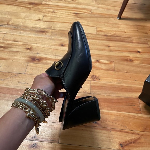 GUCCI Princetown Leather Horsebit 75mm Mules - Picture 8 of 10